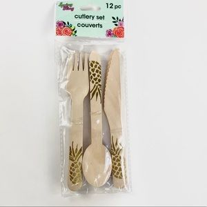 12 pc wooden cutlery